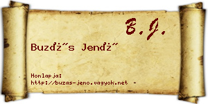 Buzás Jenő névjegykártya